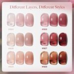 Jelly Nude Pink Brown Gel Nail Polish Set 6 Sheer Colors Kit