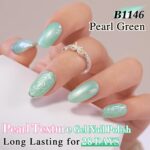 Double Rhythm 15ML Gel Nail Polish Pure Sheer Same Color Same Bottle Soak Off Gel Polish Art Manicure Salon DIY at Home for Women (Pearl Green-B1146)