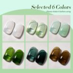 Jelly Green Milky White Gel Nail Polish Set 6 Colors UV