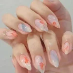 Blue Fish Press On Nails Long Almond Full Cover 24PCS