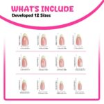 Green Almond Press On Nails White 3D Flower Nude 24 Pcs