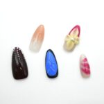 3D Pink Flower Press on Nails Almond – Medium French Tip Fake Nails with Embossed Flower & wave point Designs, Glossy Finish Reusable False Nails with Glue Tabs – 10Pcs Nail Kit for Women Manicure.
