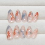 Blue Fish Press On Nails Long Almond Full Cover 24PCS