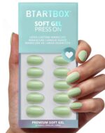 Pastel Green Press On Nails Extra Short Almond 32 Pcs Kit