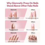 Glamnetic Polka Dot French Tips Press On Nails Almond 30PCS