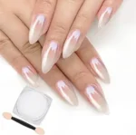 Artdone White Pearl Chrome Nail Powder,Iridescent Aurora Powder Metallic Mirror Effect Pigment Pearlescent Mermaid Pigment Pearl Glitter Dust Kit,Nail Art…