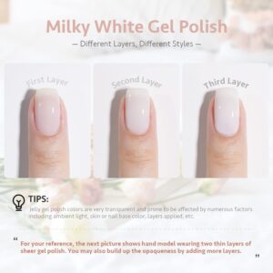 Milky White Gel Nail Polish Nude 16ml Soak Off UV Cure 1482
