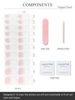 Elegant French Tip Semi Cured Gel Nail Wraps 20PCS