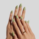 Sage Green Soft Gel Press On Nails Short Almond 32PCS