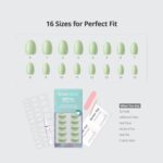 Pastel Green Press On Nails Extra Short Almond 32 Pcs Kit
