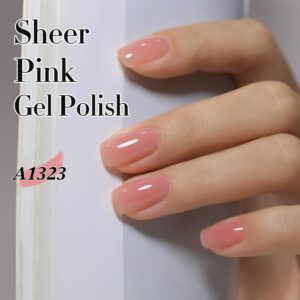 Sheer Milky Pink Gel Nail Polish Translucent Jelly 15ml