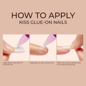 KISS Classy Press On Nails White Almond Medium 28PCS