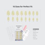 BTArtbox 3D Bow Yellow Almond Press On Nails Short 32PCS