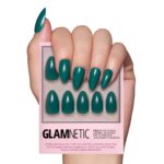 Emerald Green Press On Nails Short Almond 30 Pcs 15 Sizes