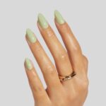 Sage Green Soft Gel Press On Nails Short Almond 32PCS