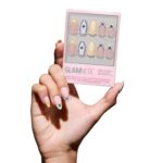 Short Almond Orange Press On Nails Summer Ceramic 30PCS