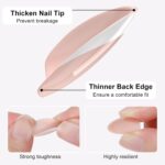 Glossy French Almond Gel Press On Nails Short 32PCS
