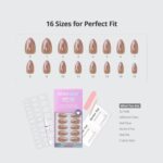Chrome Nude Almond Press On Nails Short Champagne 32PCS