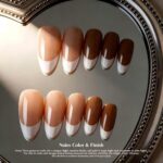 French White Edge Almond Press On Nails Full Cover 24PCS