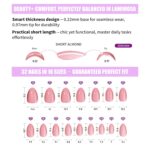 Soft Gel Nude Almond Press On Nails Short Barely Nude 32PCS