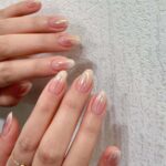 Nude Gradient French Tip Press On Nails Short Almond 24PCS