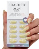 BTArtbox 3D Bow Yellow Almond Press On Nails Short 32PCS