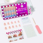 Glossy French Almond Gel Press On Nails Short 32PCS