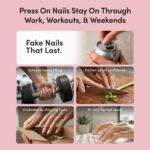 Glamnetic Floral Gold Foil Press On Nails Short Almond 30PCS