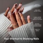 Glamnetic Floral Gold Foil Press On Nails Short Almond 30PCS