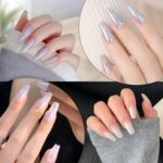 Artdone 2 Jars Chrome Nail Powder White and Red Pearl, Iridescent Aurora Powder Metallic Mirror Effect Pigment Pearlescent Mermaid Pearl Dust Kit, Decoration Acrylic Resin Craft