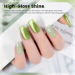 Green Jelly Glass Gel Nail Polish Set 6 Pcs Cat Eye UV LED