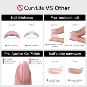 Champagne Pearl Oval Press On Nails Short Soft Gel 24PCS