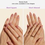 Soft Gel Nude Almond Press On Nails Short Barely Nude 32PCS
