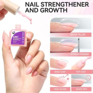 Pink Nail Strengthener 6 in 1 Hardener Growth Repair Protein