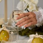 Chrome Nude Almond Press On Nails Short Champagne 32PCS