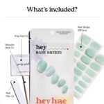 Heyhae Blue Semi Cured Gel Nail Strips No Lamp 28PCS
