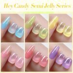 Born Pretty Jelly Pastel Gel Nail Polish Milky Jelly Gel Polish Spring Summer Macaron Candy Sweet Color Translucent Blue Red Green Yellow Pink Purple Easter…