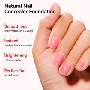 Sheer Pink Nail Concealer Base Coat 4 in 1 Brightening 15ml
