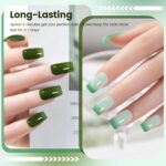 Green Jelly Glass Gel Nail Polish Set 6 Pcs Cat Eye UV LED