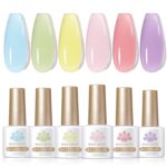 Jelly Pastel Gel Nail Polish Milky Macaron Spring Summer Kit