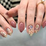 Fall Floral Press On Nails Short Almond Full Cover 30PCS