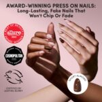 Glamnetic Floral Gold Foil Press On Nails Short Almond 30PCS