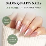 Metallic Mauve Cat Eye Press On Nails Short Almond 32PCS