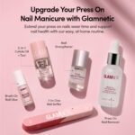 Glamnetic Floral Gold Foil Press On Nails Short Almond 30PCS