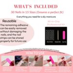 Nude Brown Almond Press On Nails 3D Flower Gold Line 30PCS