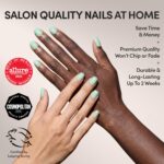 Mint Green Glazed Press On Nails Short Squoval 30 Pcs Kit