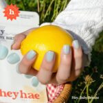 Heyhae Blue Semi Cured Gel Nail Strips No Lamp 28PCS