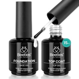 Beetles No Wipe Gel Top and Base Coat Set 2Pcs 15ml