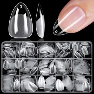 Clear Short Almond Soft Gel Nail Tips 420 Pcs Full Cover
