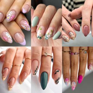 Floral Almond Press On Nails 6 Styles 144 Pcs Mixed Kit